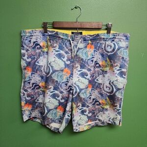 Michael’s Abstract Shell Print Swim Trunks Men’s Large | Coastal Board Shorts